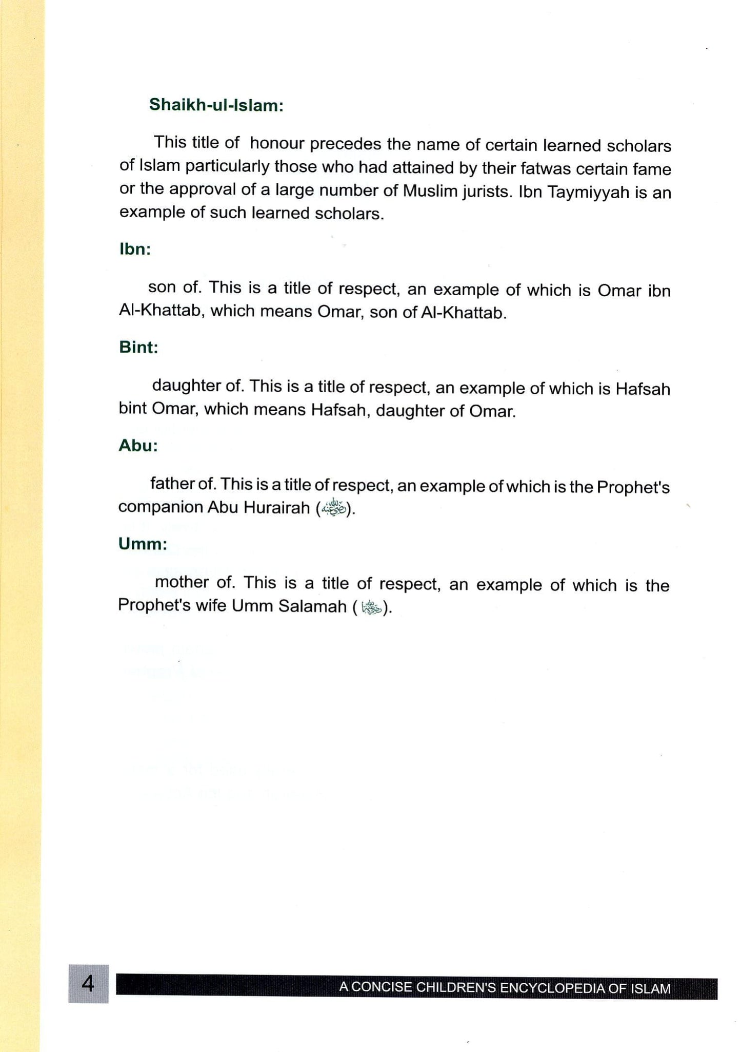 A Concise Children's Encyclopedia of Islam