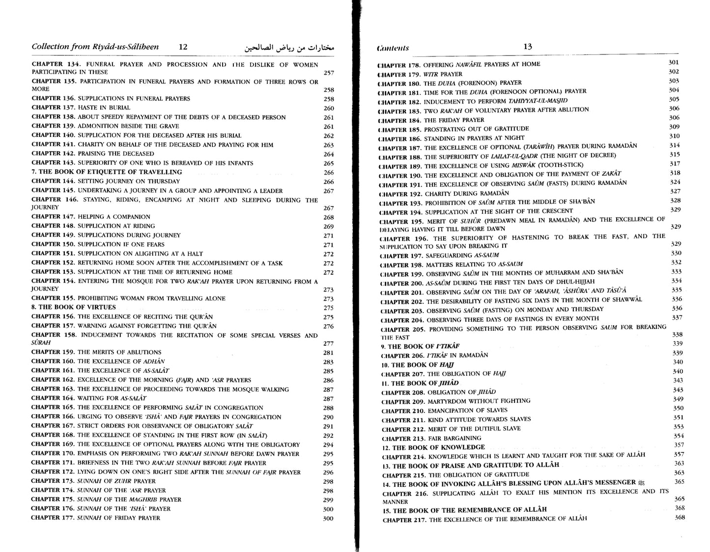 Collection from Riyadus Saliheen with Commentary on Ahadith