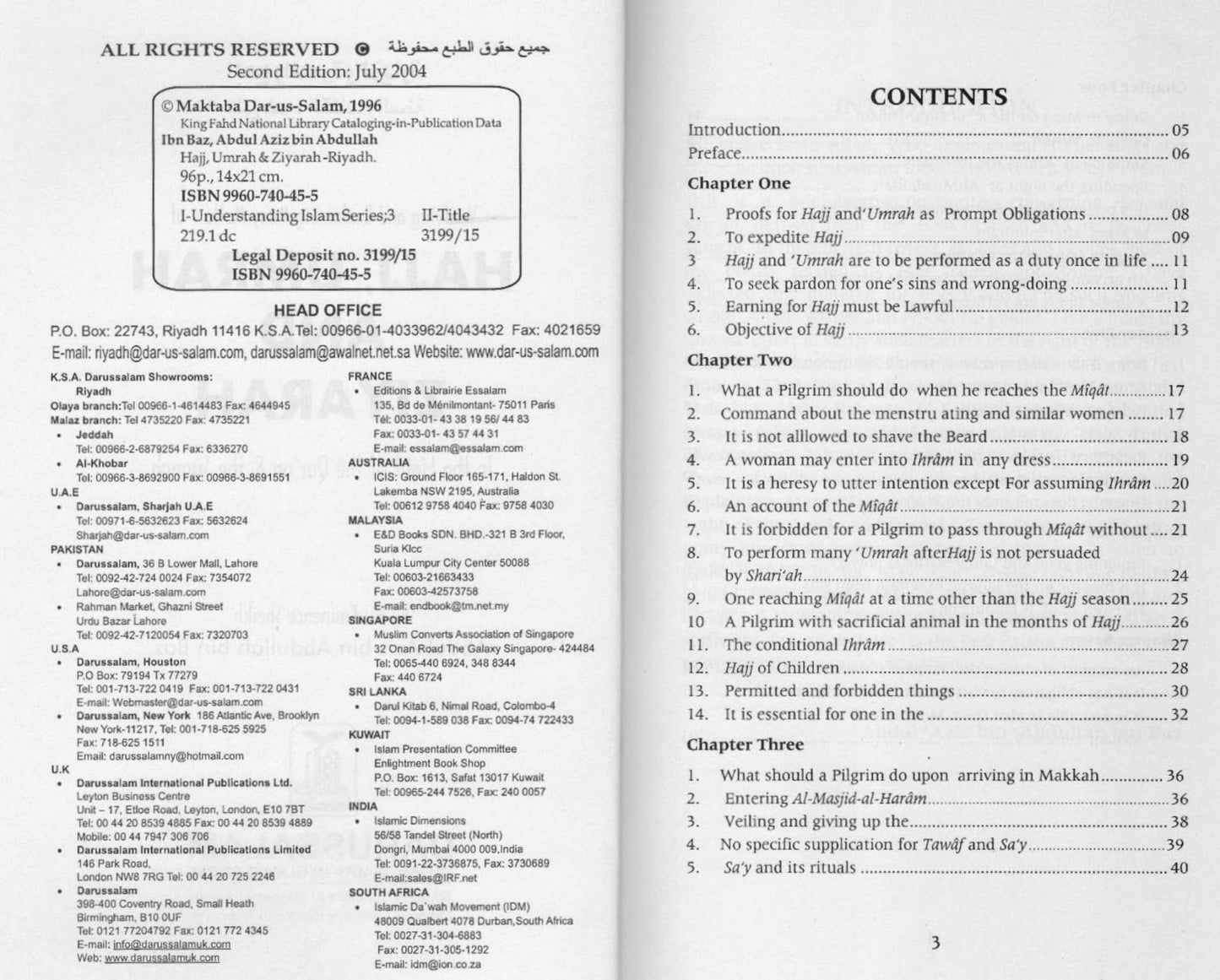 Verifying and Explaining Many Matters of Hajj, ‘Umrah and Ziyarah in The Light of The Qur’an and Sunnah