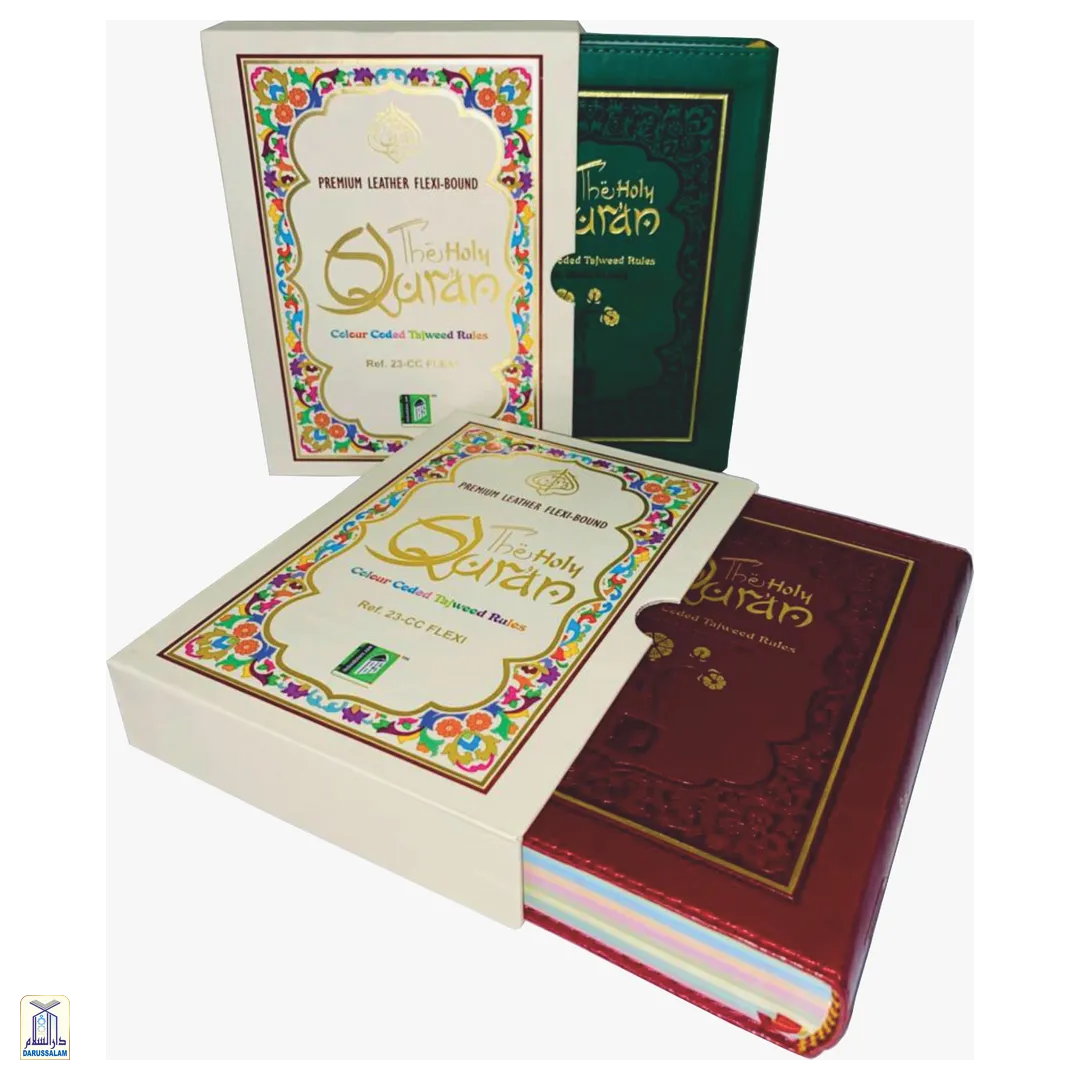 The Holy Quran Colour Coded Tajweed Rules 13 Lines 23Cc Flexi With Slip Case