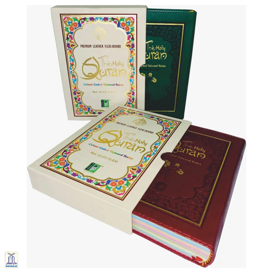 The Holy Quran Colour Coded Tajweed Rules 13 Lines 23Cc Flexi With Slip Case