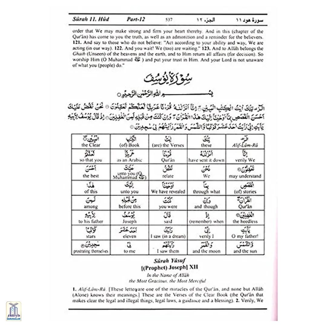 The Glorious Quran: Word-For-Word Translation - 3 Volume Set